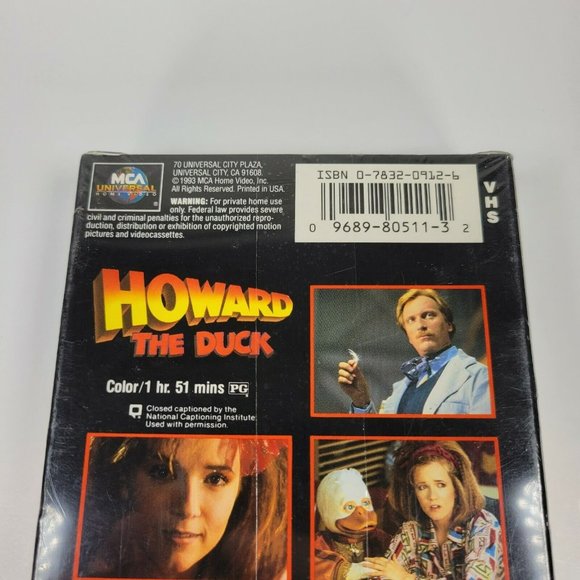 Howard the Duck (NEW SEALED VHS, 1993 Print) Blue Universal Film Reel Watermark - Picture 9 of 9